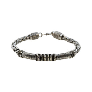 Tribal Plaited Oxidized Silver 925 Bracelet