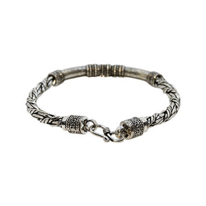 Tribal Plaited Oxidized Silver 925 Bracelet