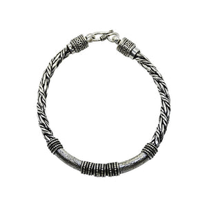 Tribal Plaited Oxidized Silver 925 Bracelet