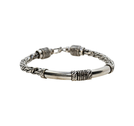 Tribal Twisted Oxidized Silver 925 Bracelet