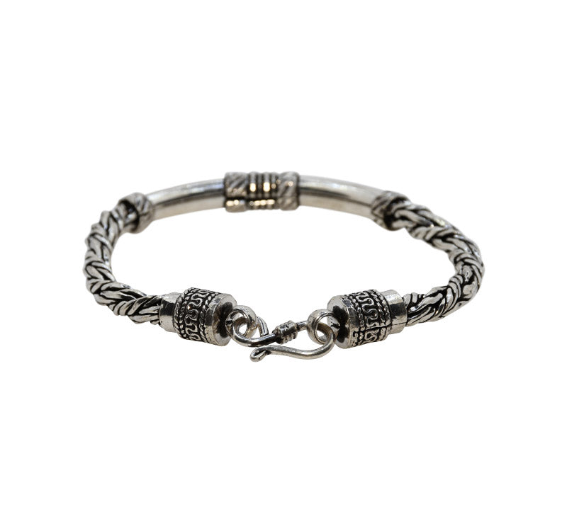 Tribal Twisted Oxidized Silver 925 Bracelet