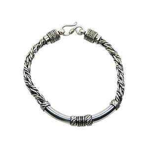 Tribal Twisted Oxidized Silver 925 Bracelet