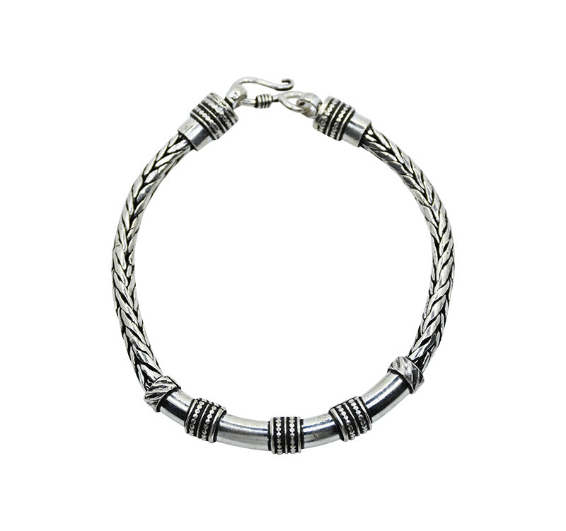 Ethnic Knitted Oxidized Silver 925 Bracelets