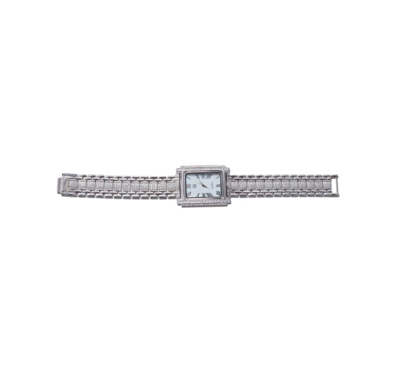 Studded Square Chain Silver 925 Watch Gift