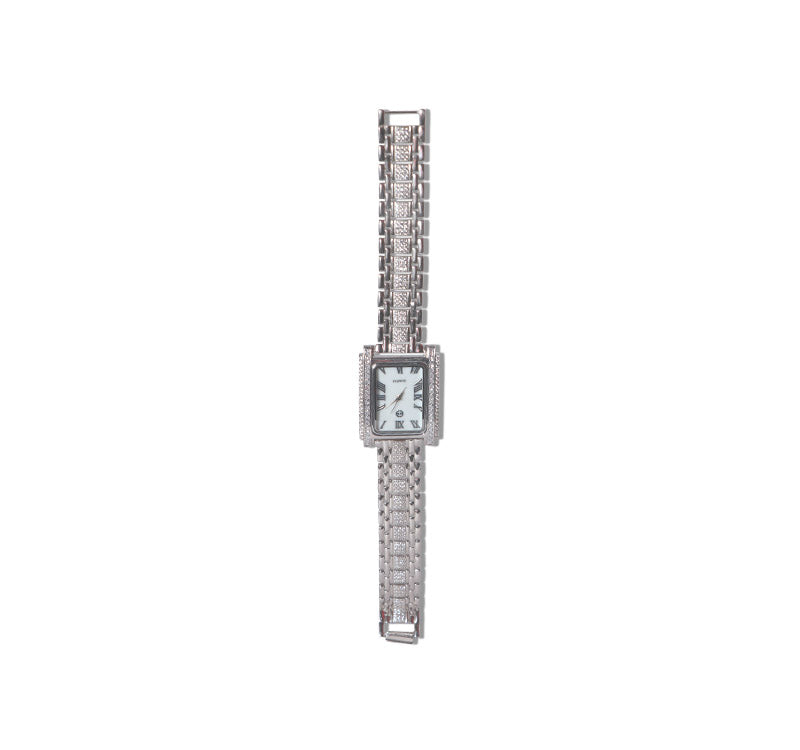 Studded Square Chain Silver 925 Watch Gift