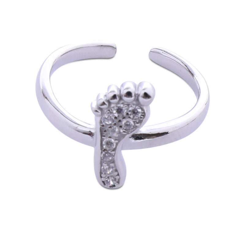 Footprint Silver 925 Toe Ring