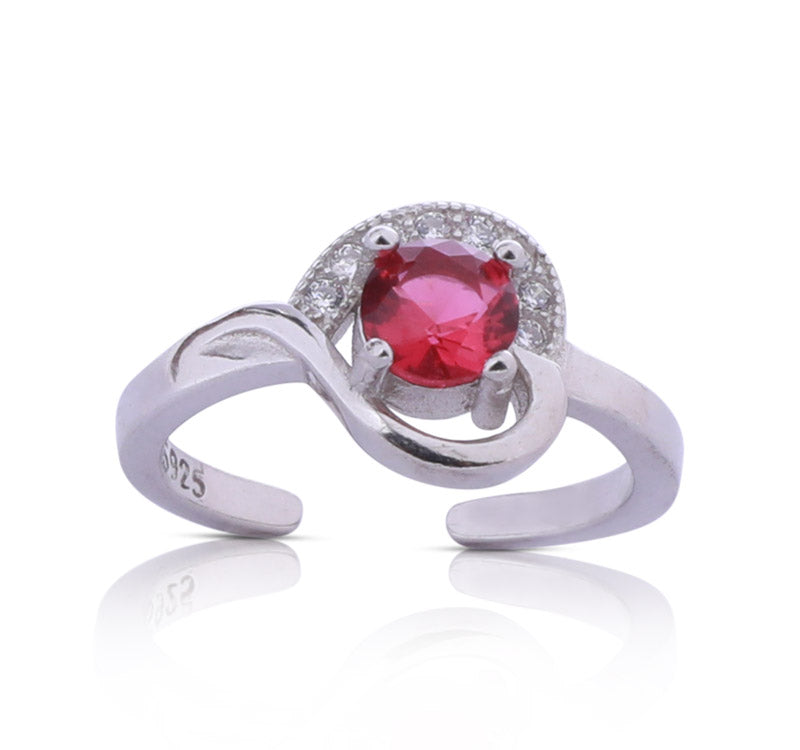 Angelica Ruby Red Silver 925 Ring