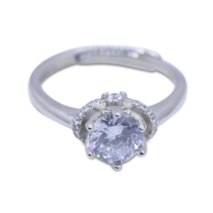 Carnation Bejewelled Silver 925 Ring