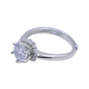 Carnation Bejewelled Silver 925 Ring