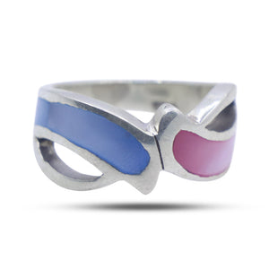 Pink-Blue Silver 925 Ring