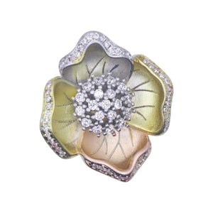 Lily 3 Tone Silver 925 Ring