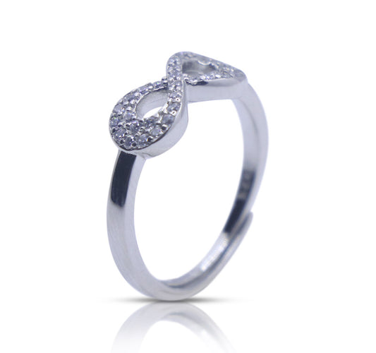 Bejewelled Infinity Silver 925 Ring