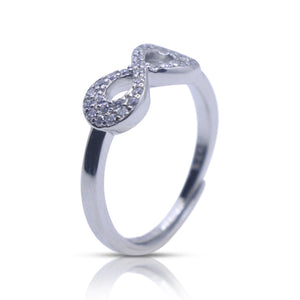 Bejewelled Infinity Silver 925 Ring