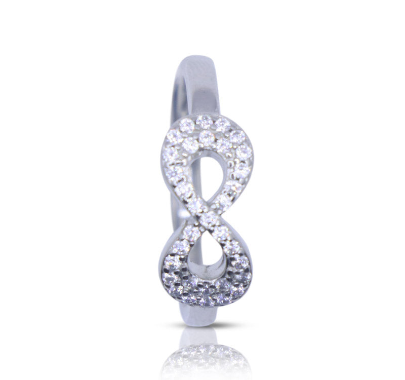 Bejewelled Infinity Silver 925 Ring