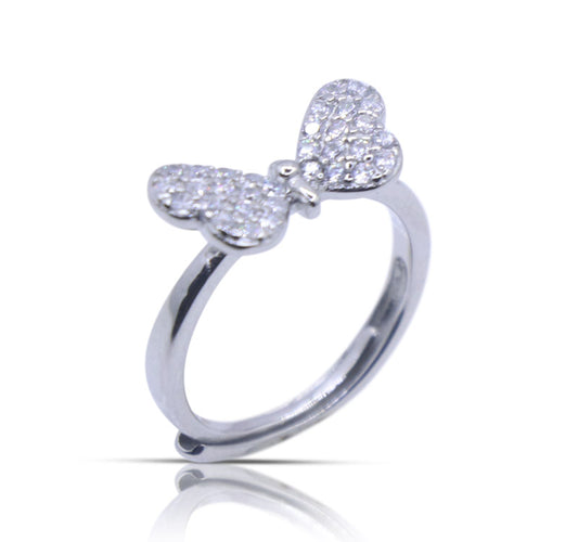 Studded Butterfly Silver 925 Ring