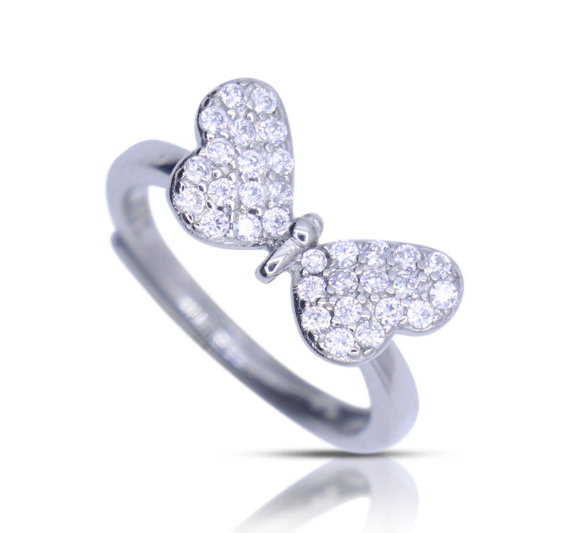 Studded Butterfly Silver 925 Ring