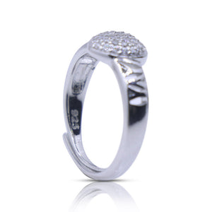 Happy Heart Studded Silver 925 Ring