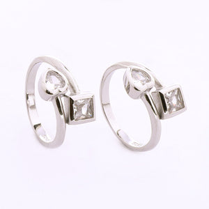 Square and Heart Silver 925 Toe Ring