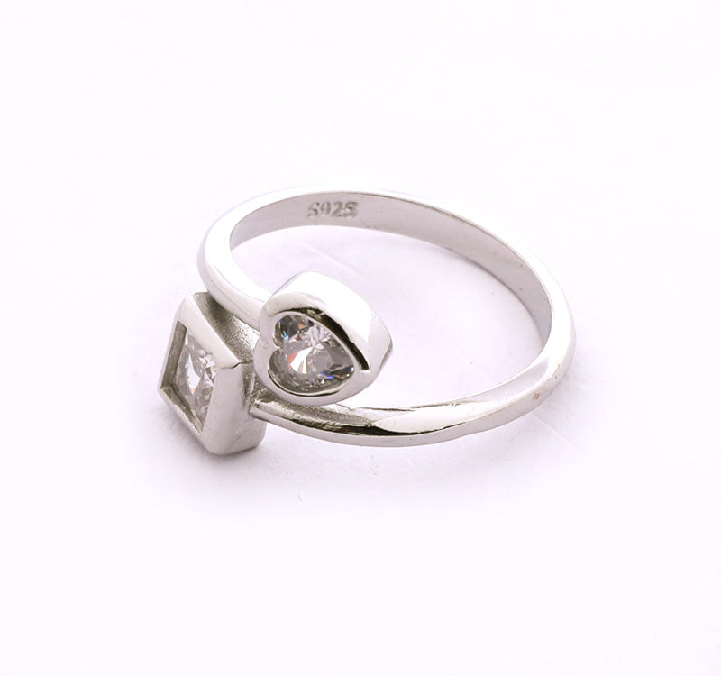 Square and Heart Silver 925 Toe Ring