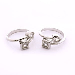 Square and Heart Silver 925 Toe Ring