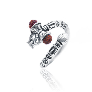 Trishul And Damru Silver 925 Ring