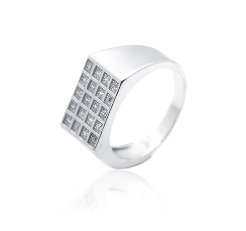 Square Mesh Silver 925 Ring