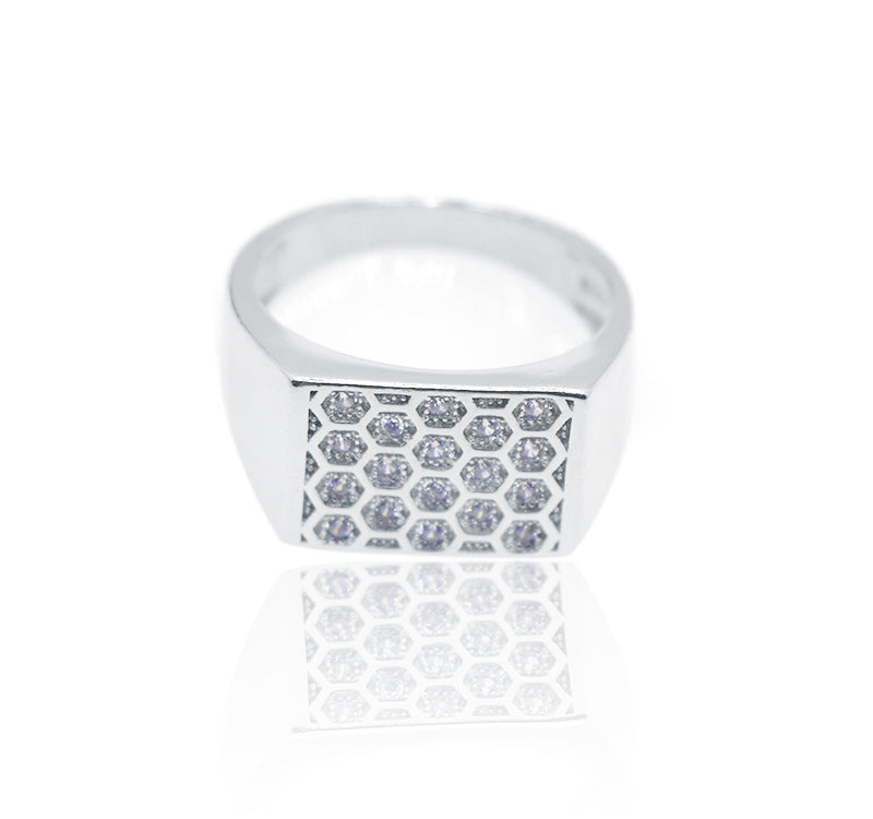 Hexagon Mesh Silver 925 Ring