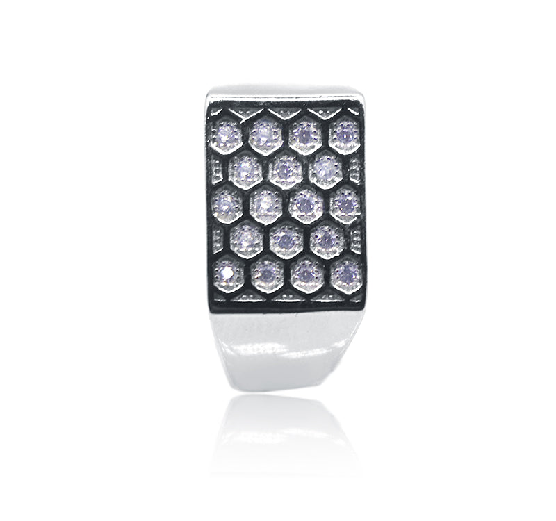 Hexagon Mesh Silver 925 Ring