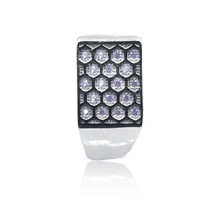 Hexagon Mesh Silver 925 Ring