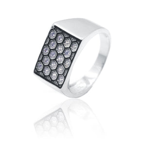 Hexagon Mesh Silver 925 Ring