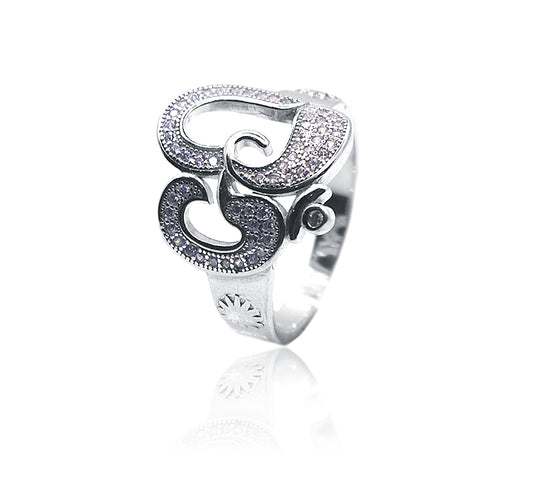 Om Shape Silver 925 Ring