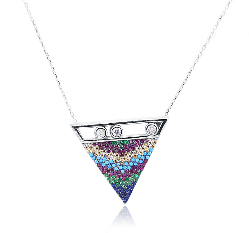 Embellished Triangle Silver 925 Chain