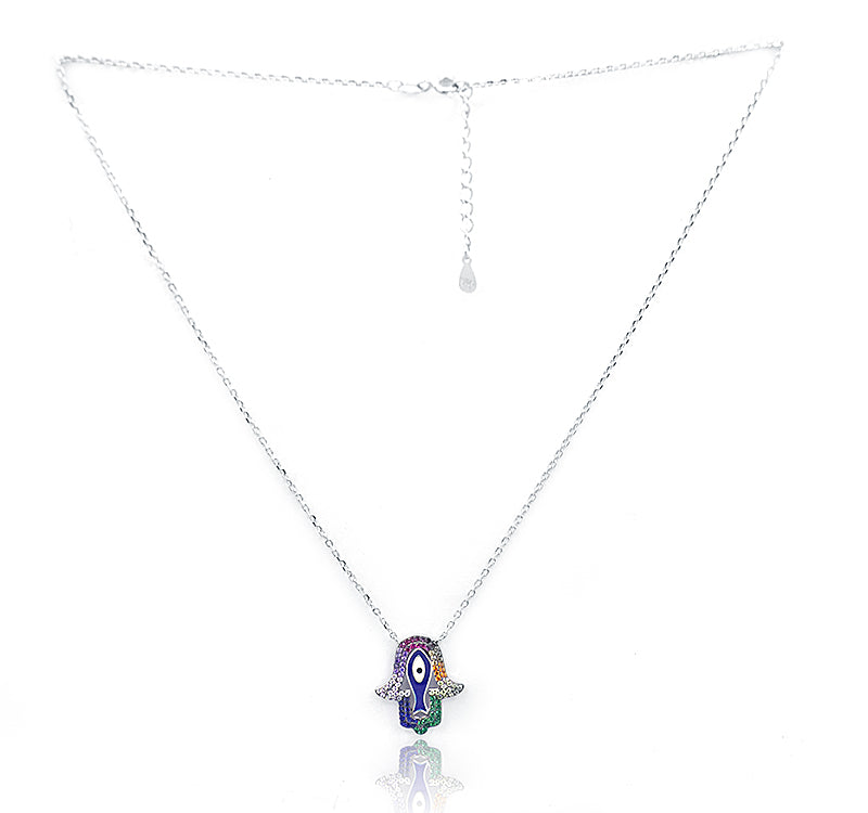 Multi Color Evil Eye Silver 925 Chain