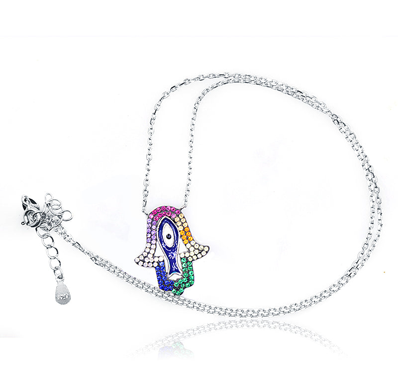 Multi Color Evil Eye Silver 925 Chain