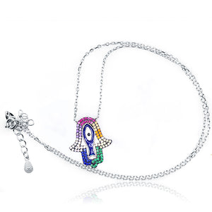 Multi Color Evil Eye Silver 925 Chain