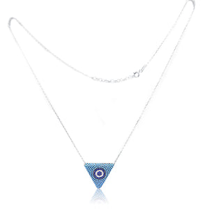 Cyan Triangle Silver 925 Chain