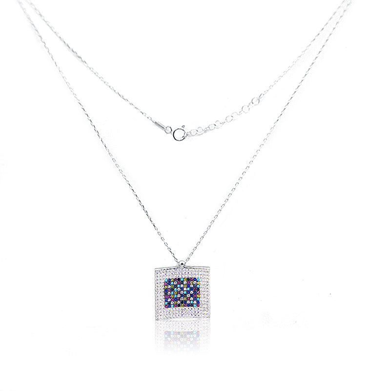 Colorful Square Silver 925 Chain