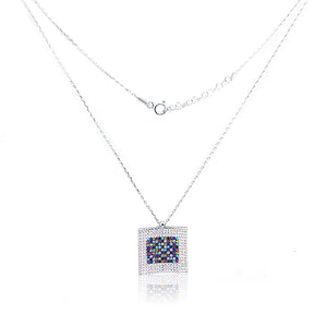 Colorful Square Silver 925 Chain