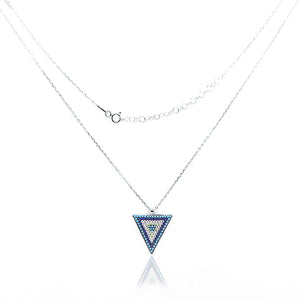 Studded Blue Triangle Silver 925 Chain