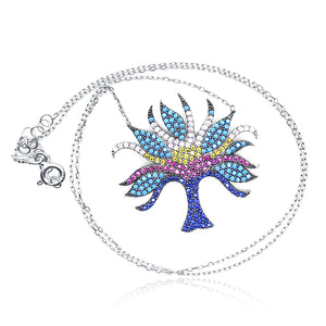 Multi Color Tree Silver 925 Chain