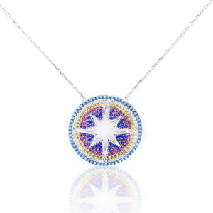 Multi Color Star Silver 925 Chain