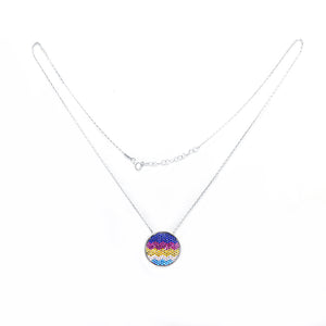 Multi Color Circle Silver 925 Chain