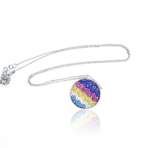 Multi Color Circle Silver 925 Chain