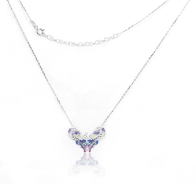 Multicolor Butterfly Silver 925 Chain