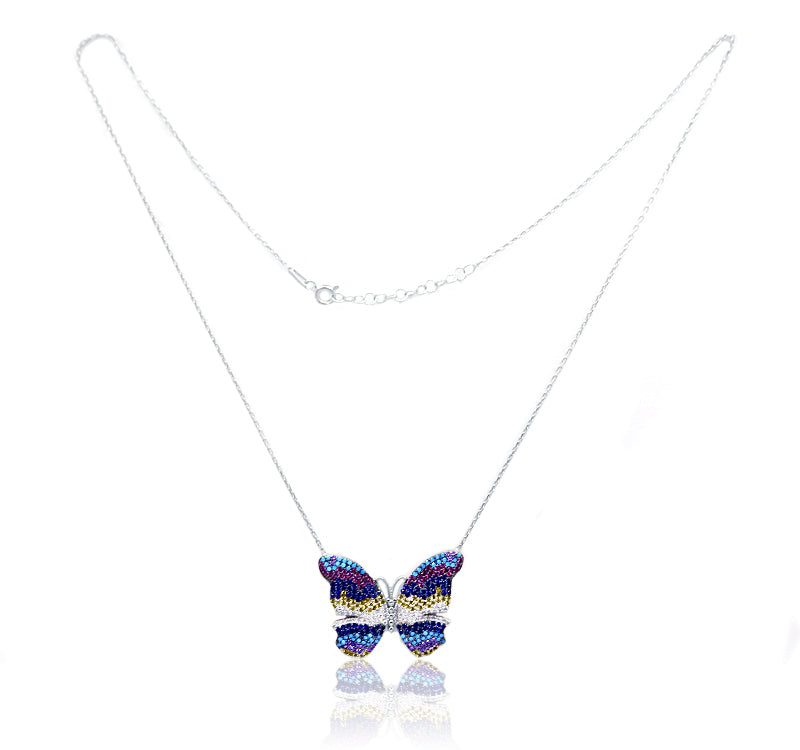 Colorful Butterfly Silver 925 Chain