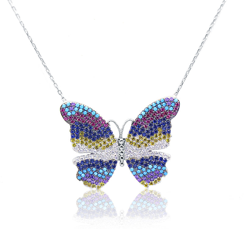 Colorful Butterfly Silver 925 Chain