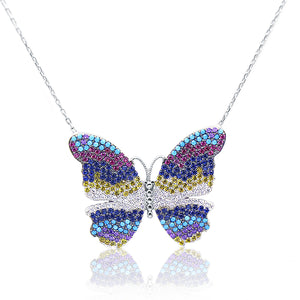 Colorful Butterfly Silver 925 Chain