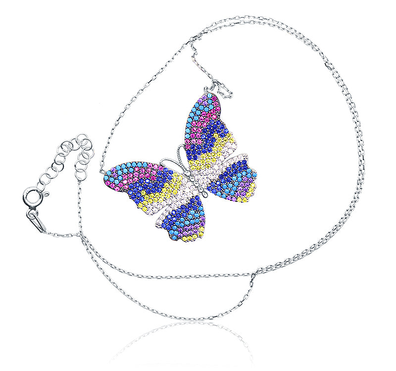 Colorful Butterfly Silver 925 Chain