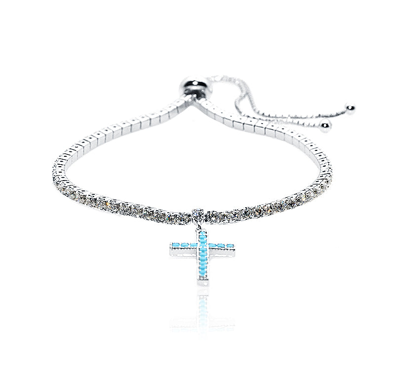 Blue Cross Silver 925 Bracelets