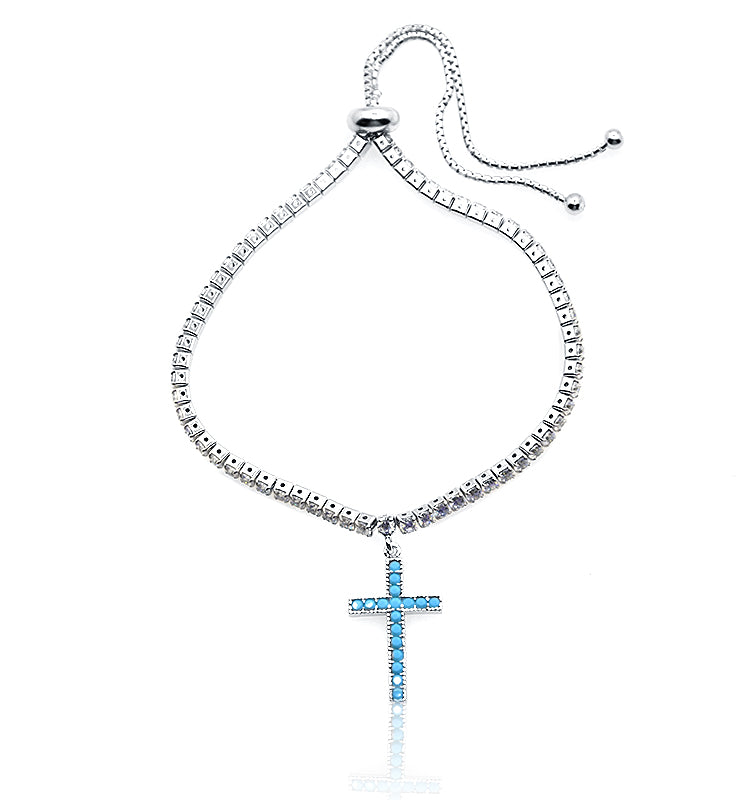 Blue Cross Silver 925 Bracelets